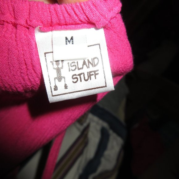 NEW PINK Rayon Fish Dress Medium ISLAND STUFF - Picture 4 of 5